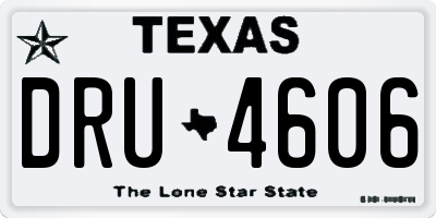TX license plate DRU4606