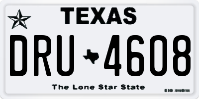 TX license plate DRU4608