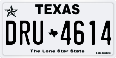 TX license plate DRU4614