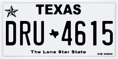 TX license plate DRU4615