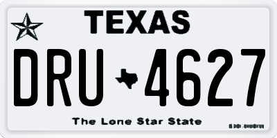 TX license plate DRU4627