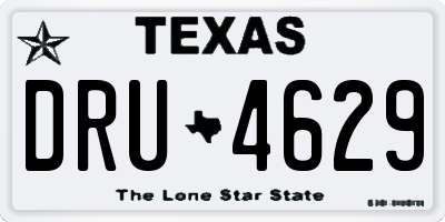 TX license plate DRU4629