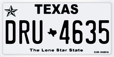 TX license plate DRU4635