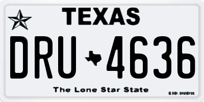 TX license plate DRU4636