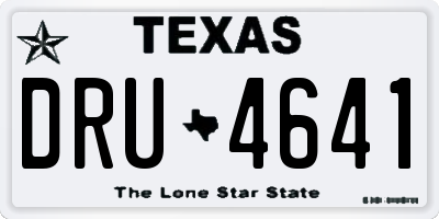 TX license plate DRU4641