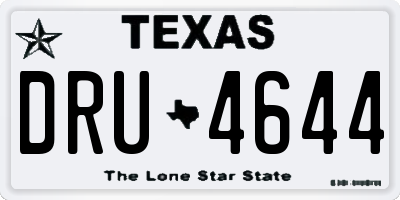 TX license plate DRU4644