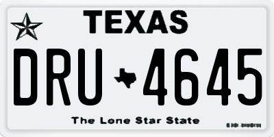 TX license plate DRU4645