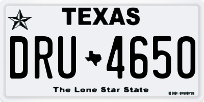 TX license plate DRU4650