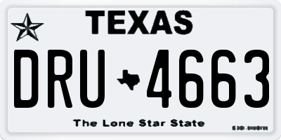 TX license plate DRU4663