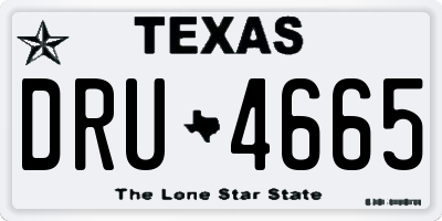 TX license plate DRU4665