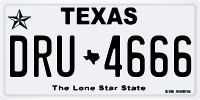 TX license plate DRU4666