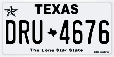 TX license plate DRU4676