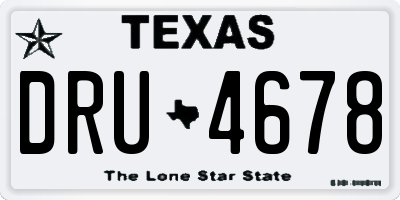 TX license plate DRU4678