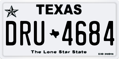 TX license plate DRU4684