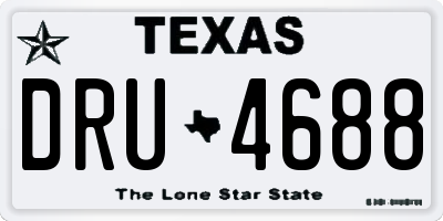 TX license plate DRU4688
