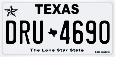 TX license plate DRU4690