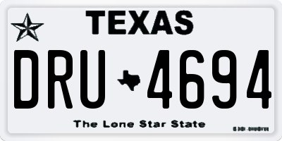 TX license plate DRU4694