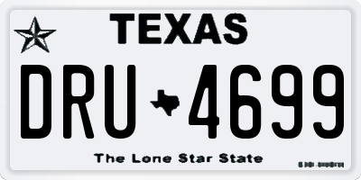 TX license plate DRU4699