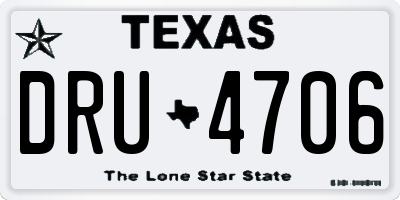 TX license plate DRU4706