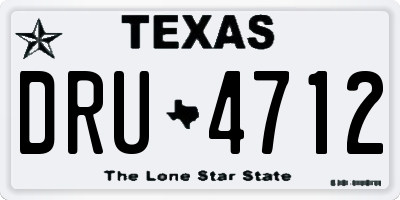 TX license plate DRU4712