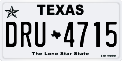 TX license plate DRU4715