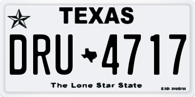 TX license plate DRU4717