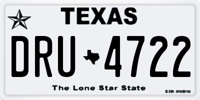 TX license plate DRU4722