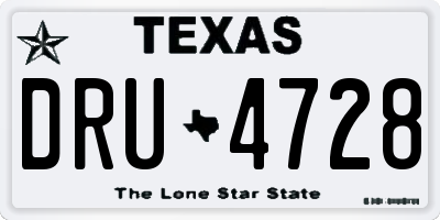 TX license plate DRU4728
