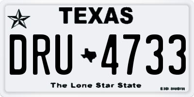 TX license plate DRU4733
