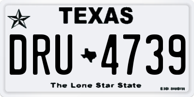 TX license plate DRU4739