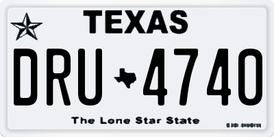 TX license plate DRU4740