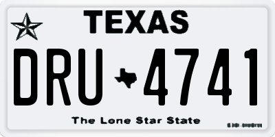 TX license plate DRU4741