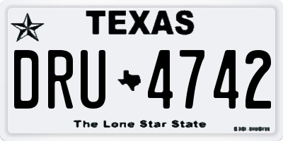 TX license plate DRU4742