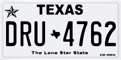 TX license plate DRU4762
