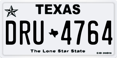 TX license plate DRU4764