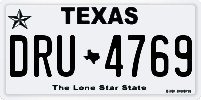 TX license plate DRU4769