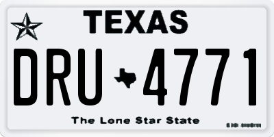 TX license plate DRU4771