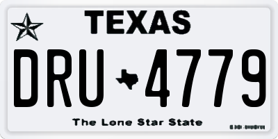 TX license plate DRU4779