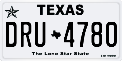 TX license plate DRU4780
