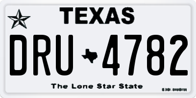 TX license plate DRU4782