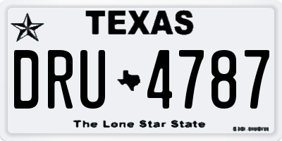 TX license plate DRU4787
