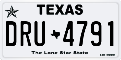 TX license plate DRU4791