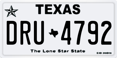 TX license plate DRU4792
