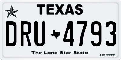 TX license plate DRU4793