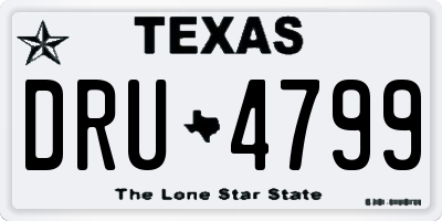 TX license plate DRU4799