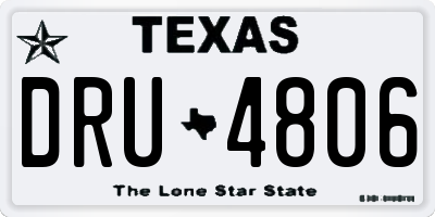 TX license plate DRU4806