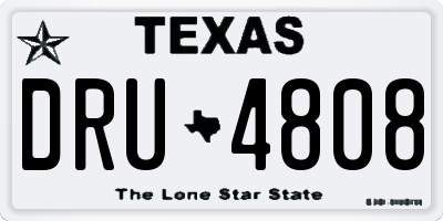 TX license plate DRU4808