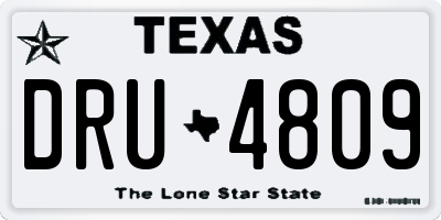 TX license plate DRU4809