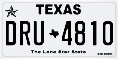 TX license plate DRU4810