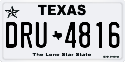 TX license plate DRU4816